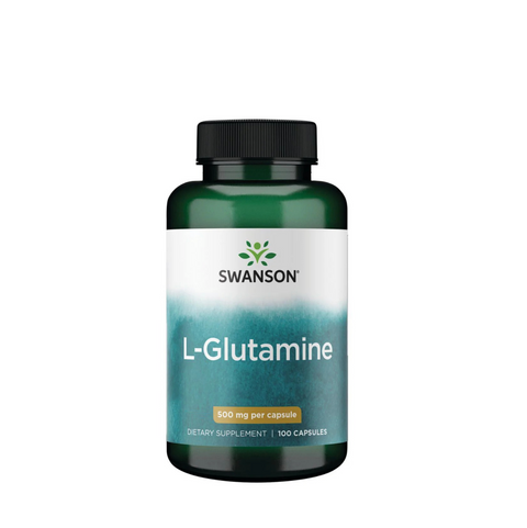 Suplemento de Aminoácido L-glutamina 500 miligramos, 100 cápsulas⎜Swanson
