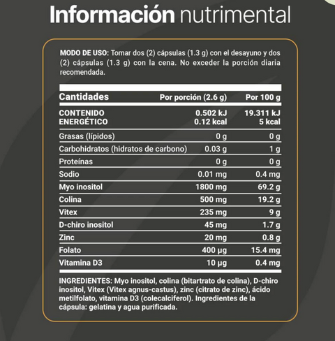 Inositol Blend Platinum  Mezcla de Myo inositol, Colina, Ácido metilfolato y Otros | Blife