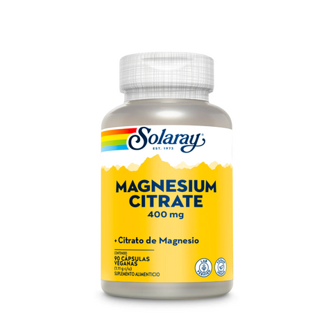Citrato de Magnesio 400mg 90 Cápsulas Veganas ⎜Solaray