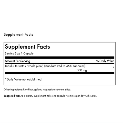 Extracto de Tribuluss terrestris - 500 mg 60 Cápsulas ⎜ Swanson
